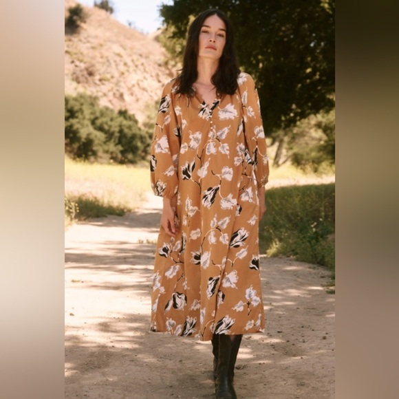 THE GREAT. NWOT Derby Midi Dress in Amber Antique Floral - Picture 1 of 9